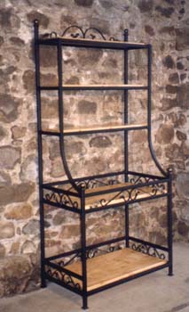 wrought iron bakers rack